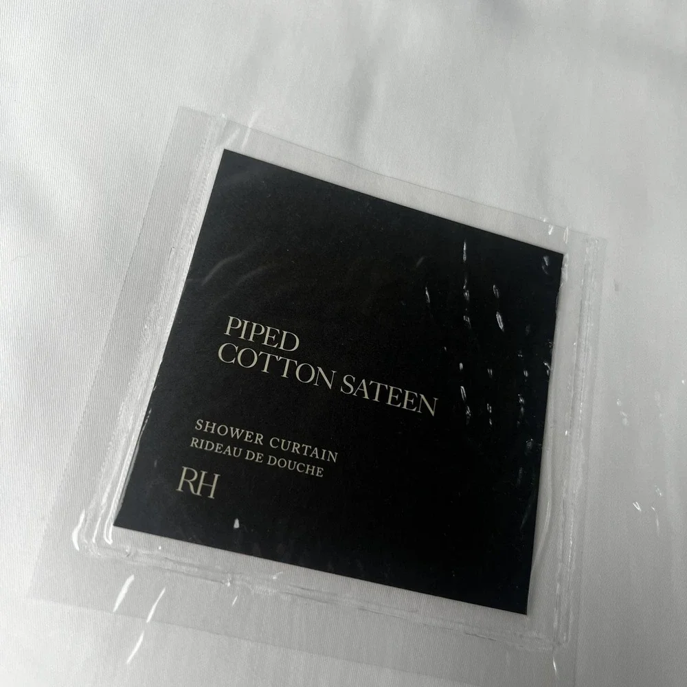 RH Restoration Hardware Piped Cotton Sateen Shower Curtain 72x72 Fog 10026078FOG